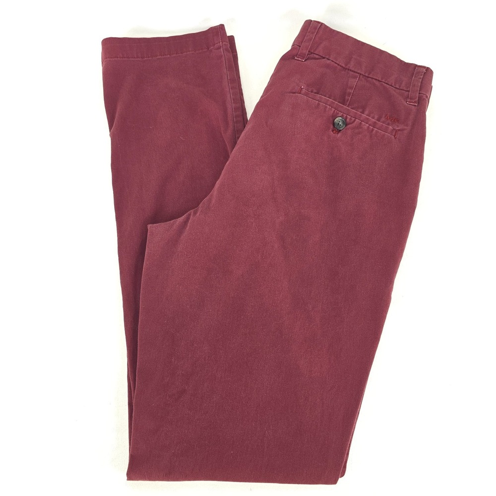 Michael Kors Slim Fit Chino Pants Mens 30x32 Burgundy Preppy Officewear Normcore